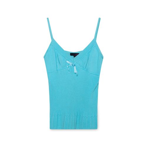 Willi Smith Blue Ribbed Tank Top