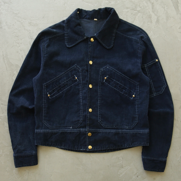 1980S BLUE CORDUROY WESTERN JACKET 