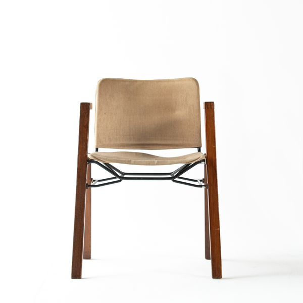 Pair of Metal and Wood Armchairs