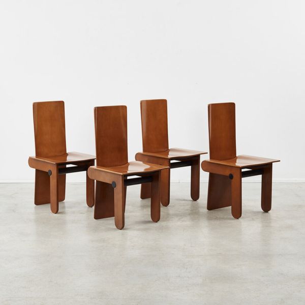 Set of four Carlo Scarpa Dining Chairs Gavina, Italy, 1974