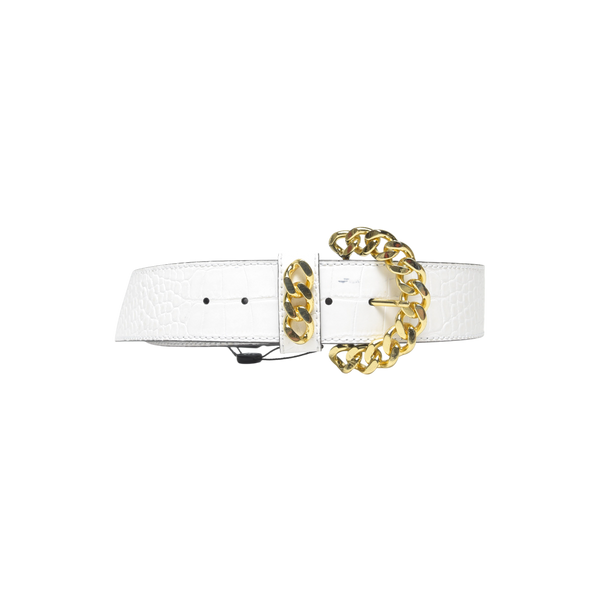 White Belt with Gold Hardware