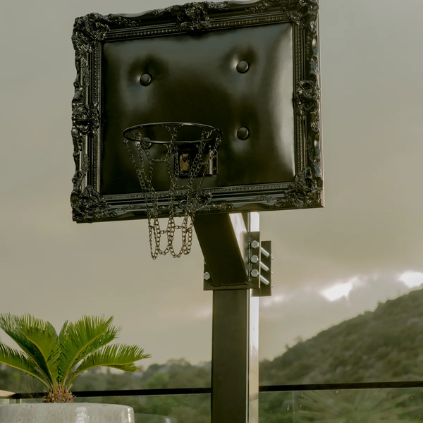 BLACK LEATHER BASKETBALL HOOP