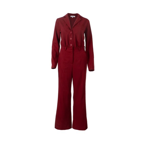 Musier Paris Alejandra Jumpsuit in Burgundy