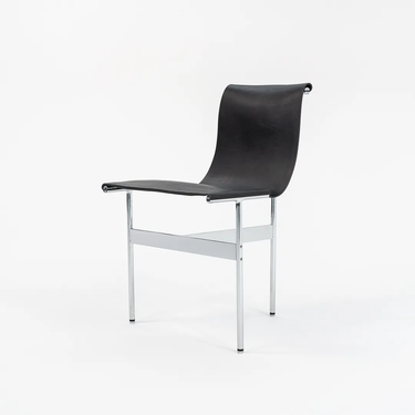 Black TG-10 Sling Dining Chair With Chrome Frame by Gratz Industries, 2021