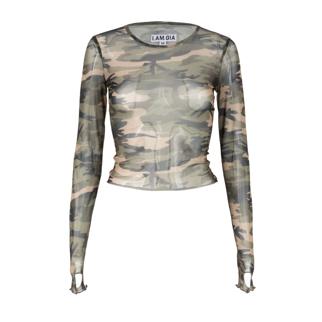 I.AM.GIA Suki Camo Crop Top by Georgie Flores