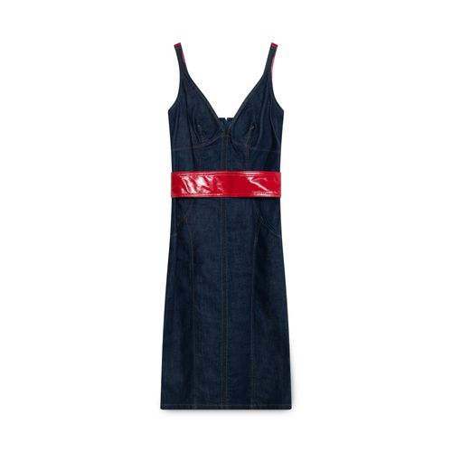 Dolce & Gabbana Denim with Red Accents Dress