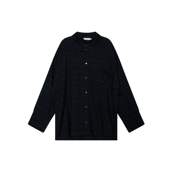 Oversized Viscose Shirt in Black