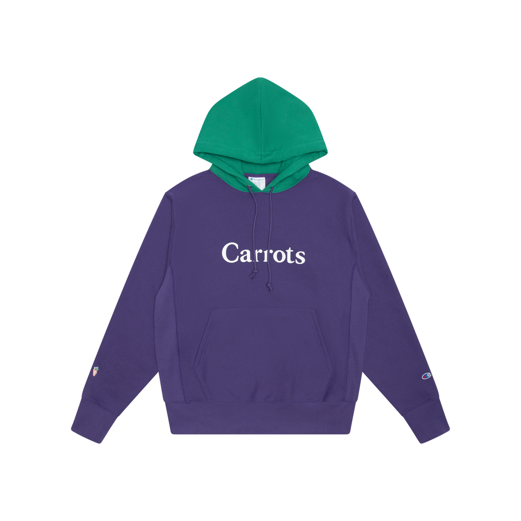 Carrots x Champion Purple and Green Hoodie by Carrots by Anwar Carrots Basic.Space
