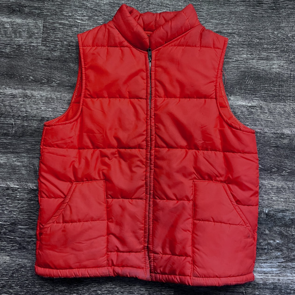 1980s Orange Zip Up Puffer Vest