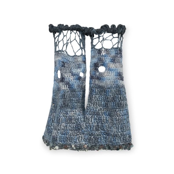 Distressed Leg Warmers in Pseudo Denim