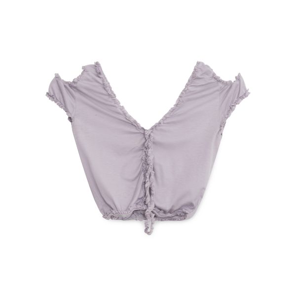 Barragan Lilac Ruffle Open Shoulder Top
