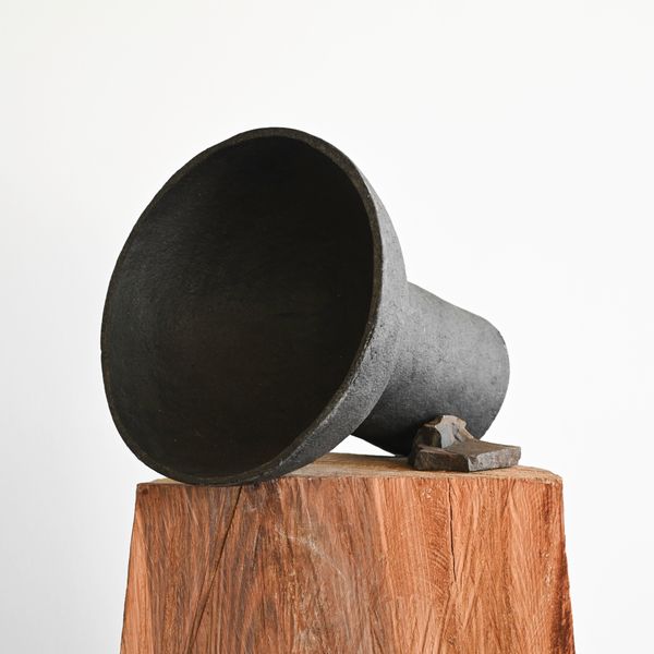Charcoal Paper Mâché Vase