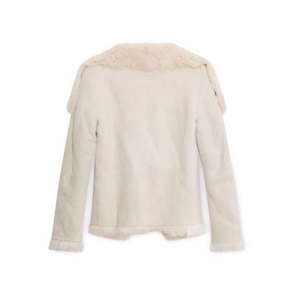 Tory Burch White Shearling Jacket