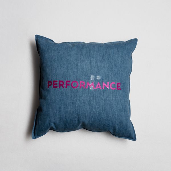 Denim Cushion (Performance) by Harry Nuriev, 2022