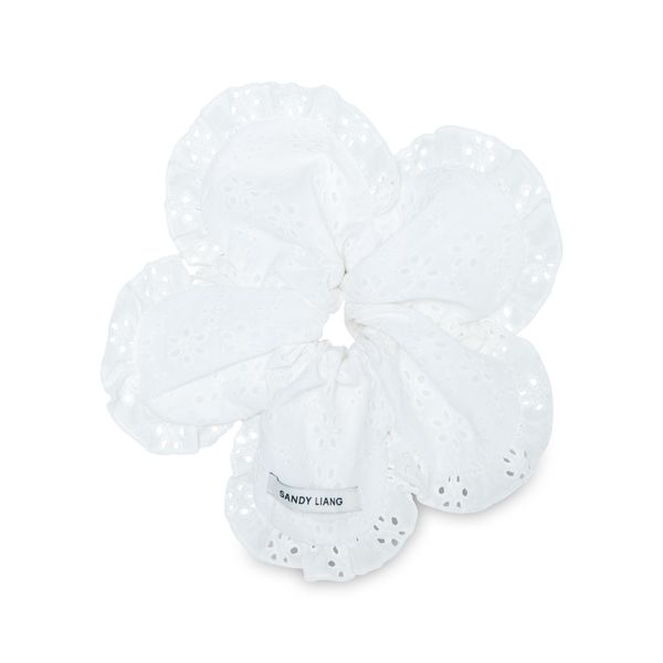 Sandy Liang White Flower Power Scrunchie