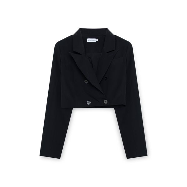 Danielle Guizio Black Cropped Blazer