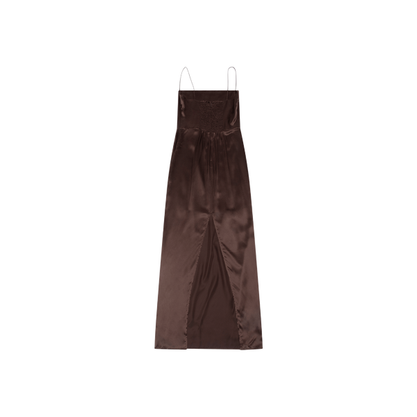 Reformation Brown Silk Maxi Dress