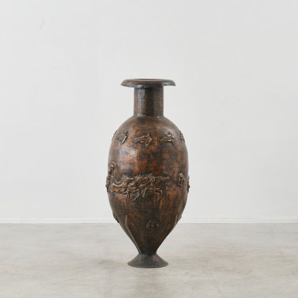 Angelo Bragalini Large Vase in Copper, Italy, 1950s