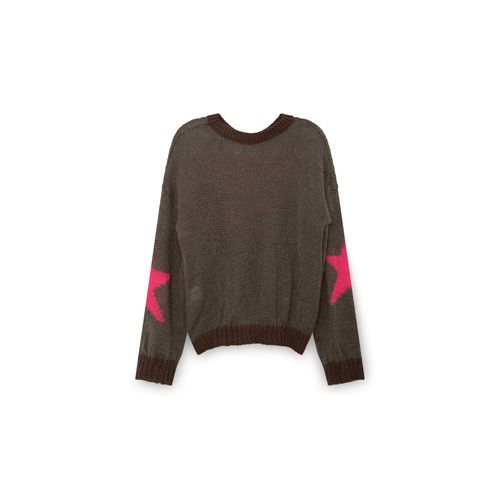 Pink and Brown Knit Sweater