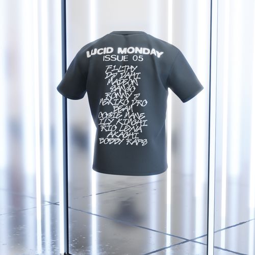 I LOVE LUCID MONDAY MAGAZINE ISSUE 05 TEE IN GREY