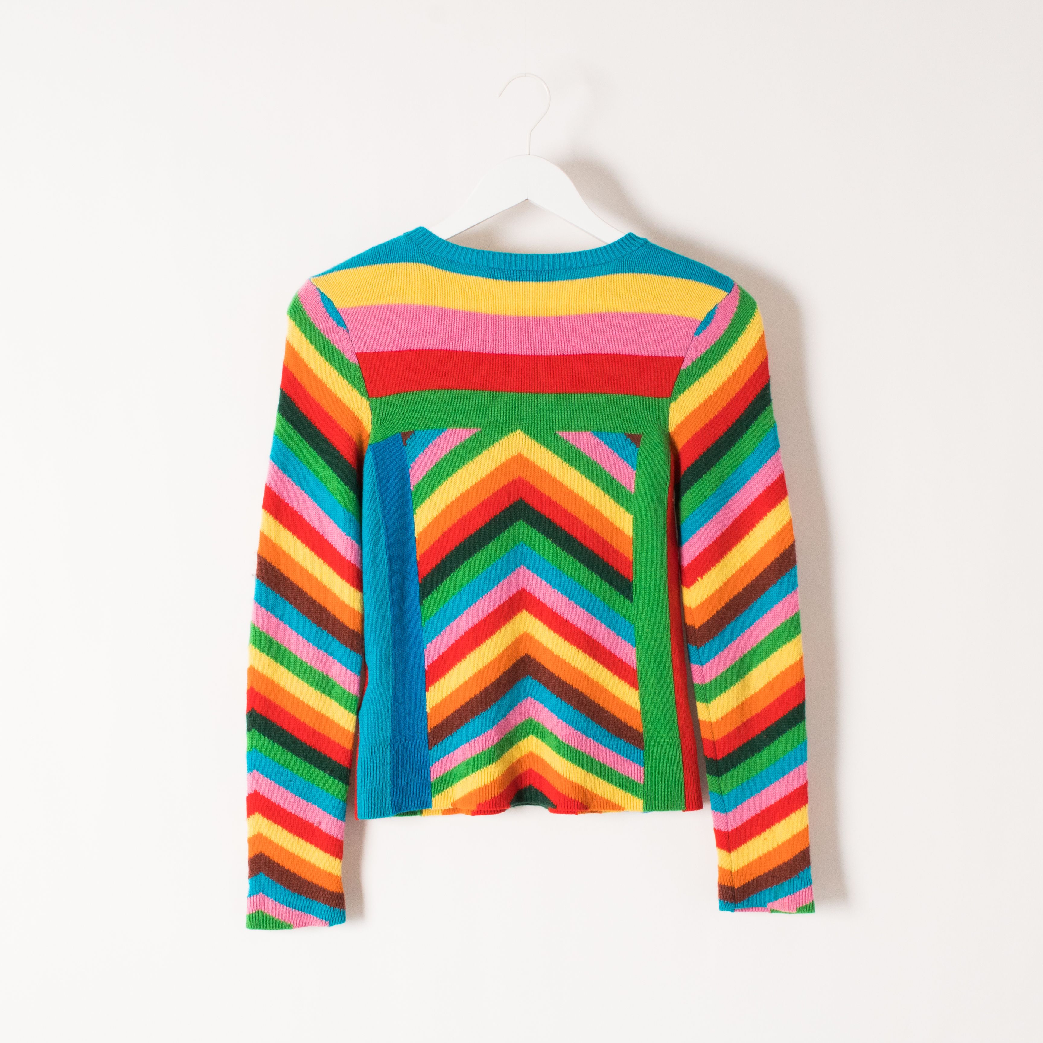 Vintage Valentino Cashmere Rainbow Intarsia Sweater by Leila