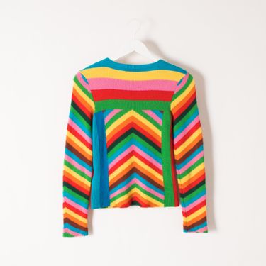 Vintage Valentino Cashmere Rainbow Intarsia Sweater