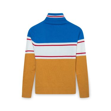 BaiXiJu Yellow and Blue Turtleneck Sweater