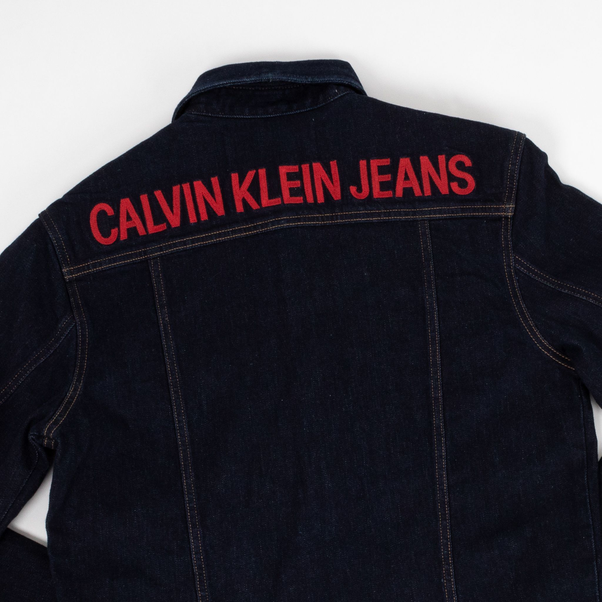 Calvin klein outlet red denim jacket