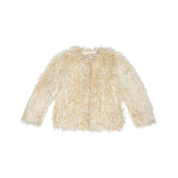 Dries Van Noten White Fur Coat