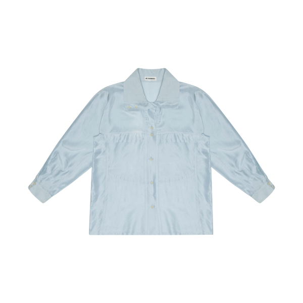 Jil Sander Blue Silk Button Up