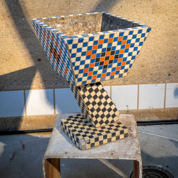 FRENCH MOSAIC TILE VESSEL, 1960S - LARGE