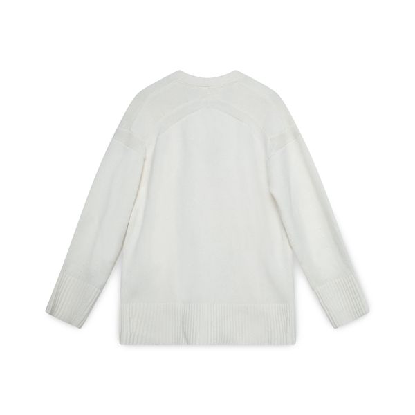 Loulou Studio White V-neck Wool & Cashmere Cardigan