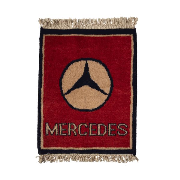 Blue Mercedes Vintage Car Rug