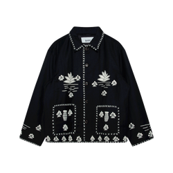 Bode Farm Souvenir Wool Jacket In Black - 30% Off | Editorialist