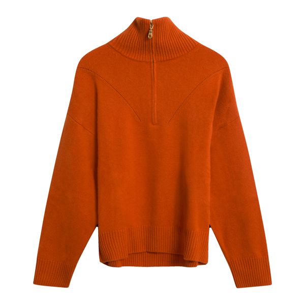 Public Habit Peggy Half-Zip Sweater in Pumpkin