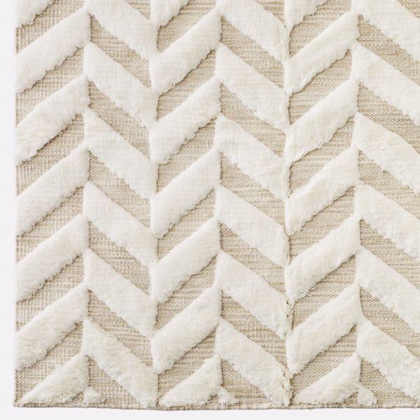 Herringbone White Rug by Edin & Lina Kjellvertz