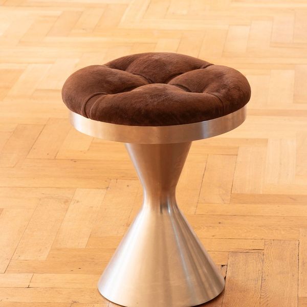 Unique Metal Stool, 70s