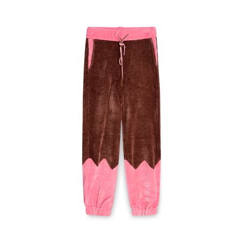Velour Pink and Brown Track Pants