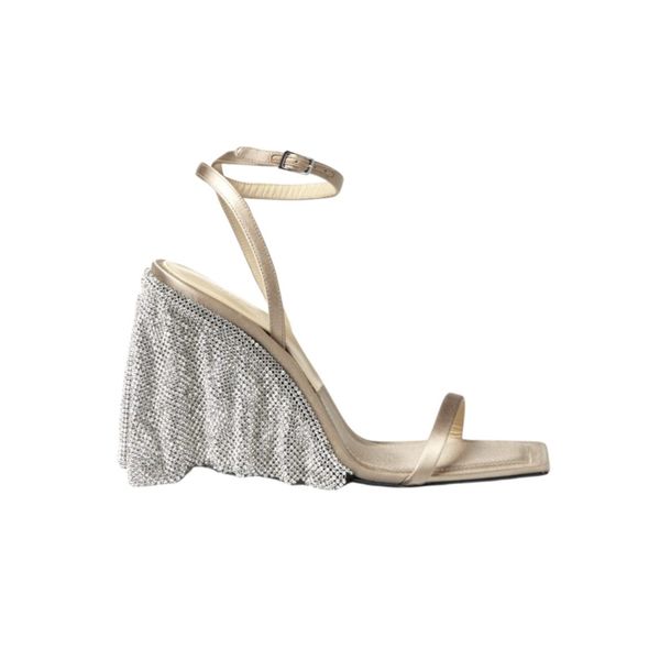 Kate Sandal 90MM in Nude Satin