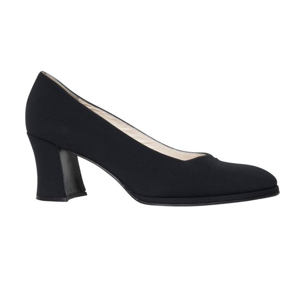 Black Prada Square-Toe Block Heel