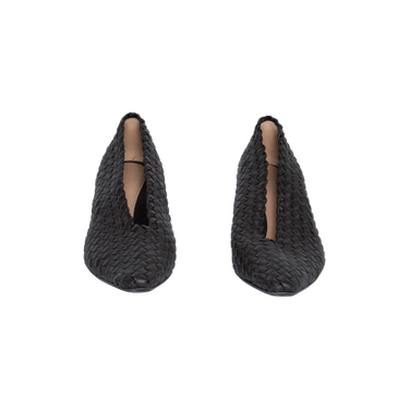 Bottega Veneta Brown Intrecciato Nappa Leather Almond Pumps