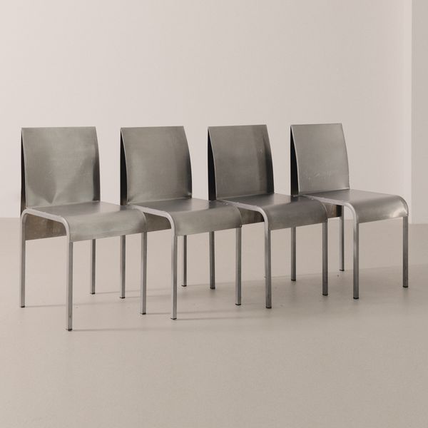 Set of Postmodern Aluminum Chairs