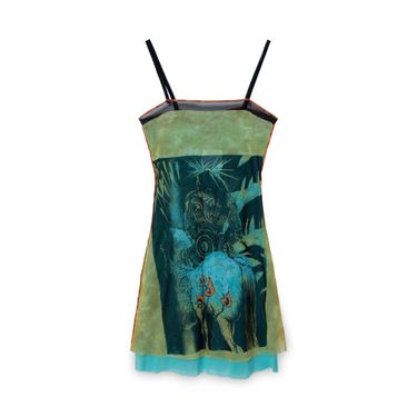 Jean Paul Gaultier Printed Mesh Mini Dress