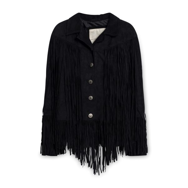 Vintage Denim & Supply Ralph Lauren Fringed Suede Jacket - Black