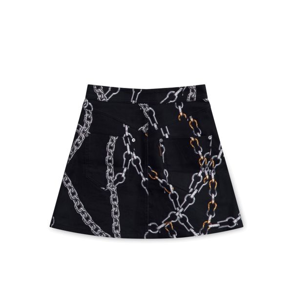 Louis Vuitton Cruise Line Chain Detail Denim Skirt