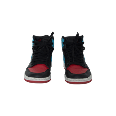 Nike Air Jordan 1 High OG in Black/Dk Powder Blue-Gym Red