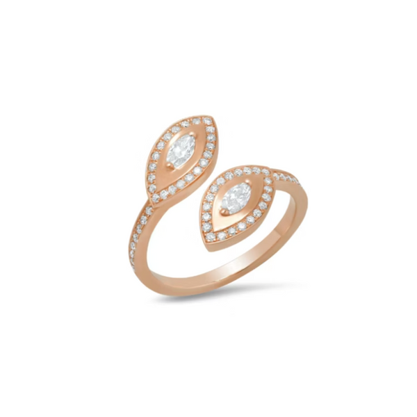 14k Rose Gold Double Evil Eye Ring