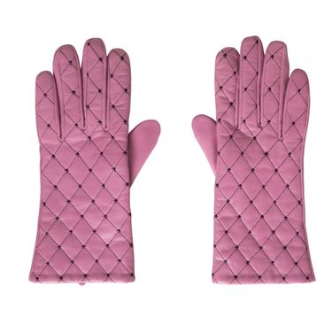 Pink Quilted Lambskin Gloves