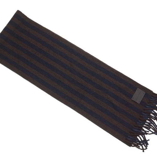 Louis Vuitton Striped Scarf brown navy