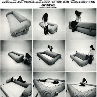 Leather Anfibio Sofa Bed by Alessandro Becchi for Giovannetti Collezioni, 1970s
